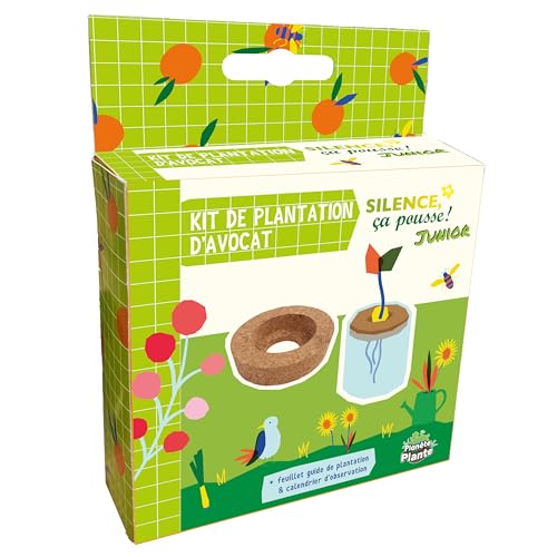PLANÈTE PLANTE 170076SP PLANETE Plante-Avocado-Pflanzset-Silence Ça Pousse-170076SP-Lüttich-Garten-Natur-Pflanze-Kreativ-Gras-Kinderspiel-Ab 3 Jahren, Multicolor von MGM