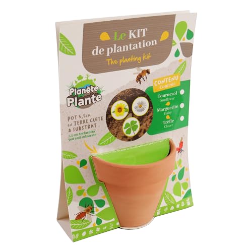 PLANETE Plante - Ton Topf und Pflanzensamen - Gartenset - 170071 - Terrakotta - Garten - Natur - Pflanze - Blumen - Kinderspiel - Ab 3 Jahren PLANETE Plante - Ton Topf und Pflanzensamen - Gartenset - 170071 - Terrakotta - Garten - Natur - Pflanze - Blumen - Kinderspiel - Ab 3 Jahren von PLANETE PLANTE