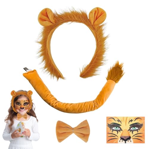 Löwen Kostüm Zubehör Set - Schwanz Haarreifen Männer & Frauen, Perfekt für Karneval und Rollenspiele, Kleidung für Tiere RollenspielGeburtstagsparty Zubehör Halloween Kleidung Party Zubehör Dschungel Löwen Kostüm Zubehör Set - Schwanz Haarreifen Männer & Frauen, Perfekt für Karneval und Rollenspiele, Kleidung für Tiere RollenspielGeburtstagsparty Zubehör Halloween Kleidung Party Zubehör Dschungel von PLATEYTR