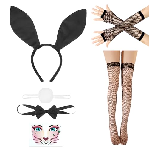 PLATEYTR Bunny Kostüm für Frauen – Komplettes Hasenkostüm Damen mit Hasenohren, Netzhandschuhe und Schwanz – Ideal für Osterhasen, Cosplay und Halloween Events PLATEYTR Bunny Kostüm für Frauen – Komplettes Hasenkostüm Damen mit Hasenohren, Netzhandschuhe und Schwanz – Ideal für Osterhasen, Cosplay und Halloween Events von PLATEYTR