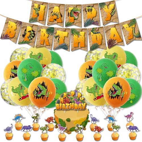 PLATEYTR Dinosaurier Geburtstag Dekoration Set, 38 Stück Dinosaurier Geburtstag Dekoration, Dinosaurier Party Geburtstag, geeignet für Dinosaurier Dschungel Party Geburtstag Dekoration PLATEYTR Dinosaurier Geburtstag Dekoration Set, 38 Stück Dinosaurier Geburtstag Dekoration, Dinosaurier Party Geburtstag, geeignet für Dinosaurier Dschungel Party Geburtstag Dekoration von PLATEYTR