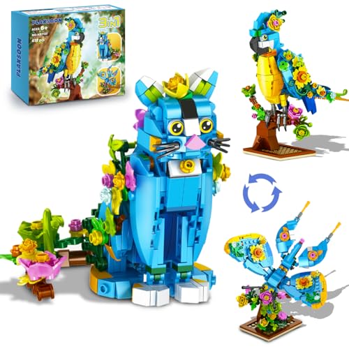 PLAXSOON 3 in 1 Blumen Katze Schmetterling Bausteinset, 412 Stück Tier Baustein, Geburtstag Weihnachten Geschenk für Jungen Mädchen Kind Erwachsene ab 8-12+ Jahren PLAXSOON 3 in 1 Blumen Katze Schmetterling Bausteinset, 412 Stück Tier Baustein, Geburtstag Weihnachten Geschenk für Jungen Mädchen Kind Erwachsene ab 8-12+ Jahren von PLAXSOON