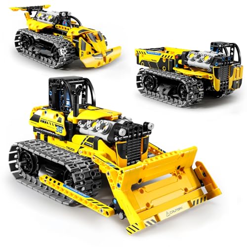 PLAXSOON 3-in-1 Ferngesteuertes Technic-Fahrzeug Bauset–452 Teile STEM Konstruktionsspielzeug mit wiederaufladbarer Batterie|Bulldozer, Kipplaster & Kettenfahrzeug|Geschenk für Kinder Jungen ab 6–12+ PLAXSOON 3-in-1 Ferngesteuertes Technic-Fahrzeug Bauset–452 Teile STEM Konstruktionsspielzeug mit wiederaufladbarer Batterie|Bulldozer, Kipplaster & Kettenfahrzeug|Geschenk für Kinder Jungen ab 6–12+ von PLAXSOON
