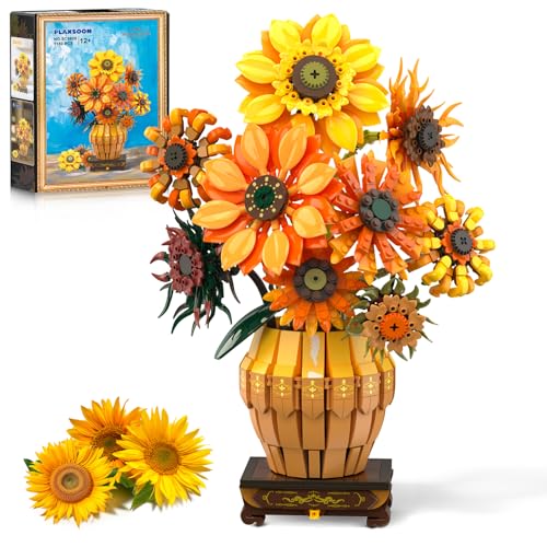 PLAXSOON Sonnenblumen Bauspielzeugset mit Licht Vase Sockel, Blumen Botanical Kollektion Bausteine Heim Deko, 1180 Stück Kunst Blumenstrauß Bonsai Bausatz Geschenk für Erwachsene Mädchen Jungen 12+ PLAXSOON Sonnenblumen Bauspielzeugset mit Licht Vase Sockel, Blumen Botanical Kollektion Bausteine Heim Deko, 1180 Stück Kunst Blumenstrauß Bonsai Bausatz Geschenk für Erwachsene Mädchen Jungen 12+ von PLAXSOON