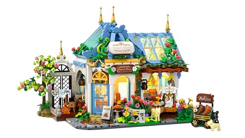 PLAXSOON Blumen Cafe Bauspielzeug mit LED Licht, 1486 Stück Stadt Coffee Haus Bausteine Kit, Klassische Architektur für Erwachsene Frauen Männer Teenager ab 12+ PLAXSOON Blumen Cafe Bauspielzeug mit LED Licht, 1486 Stück Stadt Coffee Haus Bausteine Kit, Klassische Architektur für Erwachsene Frauen Männer Teenager ab 12+ von PLAXSOON