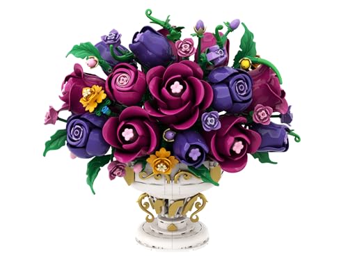 PLAXSOON Lila Rose Blumenbausatz mit Vase, Blumen Botanischer Bauklotz Spielzeug Pflanzen Home Office Dekor, Florale Kollektion Valentinstag Muttertag für Erwachsene Frauen Teenager Jungen Mädchen 8+ PLAXSOON Lila Rose Blumenbausatz mit Vase, Blumen Botanischer Bauklotz Spielzeug Pflanzen Home Office Dekor, Florale Kollektion Valentinstag Muttertag für Erwachsene Frauen Teenager Jungen Mädchen 8+ von PLAXSOON