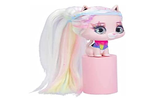VIP Pets Cats Selena Sammler-Kätzchen, die im Dunkeln glänzen mit langem Kämmen und 15 Zubehörteilen für Jungen und Mädchen +3 Jahre von PLAY FUN BY IMC TOYS