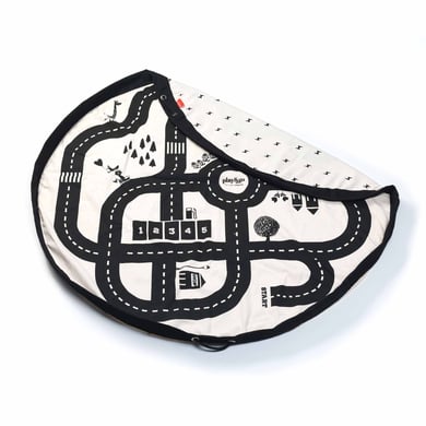 play&go® Spielmatte 2-in-1 Roadmap black/white ⌀ 140 cm von play & go