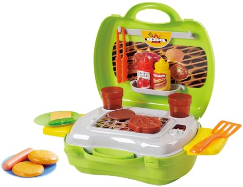 BBQ-Koffer von PLAY 22-TLG. Tischgrill m. Zubehör Grill Utensilien Spielset +24M BBQ-Koffer von PLAY 22-TLG. Tischgrill m. Zubehör Grill Utensilien Spielset +24M von PLAY