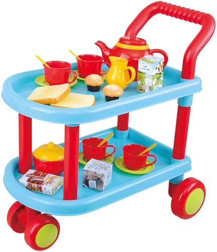 Kinder Teewagen 23-TLG. von PLAY Spielwagen Servierwagen mit Teeservice bunt +2J Kinder Teewagen 23-TLG. von PLAY Spielwagen Servierwagen mit Teeservice bunt +2J von PLAY