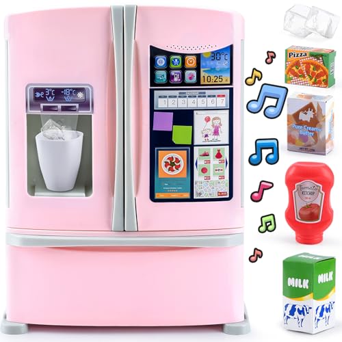 PLAY Küche Kinder Kühlschrank Spielzeug mit Eisspender, Spielküche Zubehör Set mit Kinderkühlschrank, Lebensmittel Spielzeug, Eiswürfel, Effetti Sonori Realistici, Geschenk Küchengeräte für Kinder 3+ PLAY Küche Kinder Kühlschrank Spielzeug mit Eisspender, Spielküche Zubehör Set mit Kinderkühlschrank, Lebensmittel Spielzeug, Eiswürfel, Effetti Sonori Realistici, Geschenk Küchengeräte für Kinder 3+ von PLAY