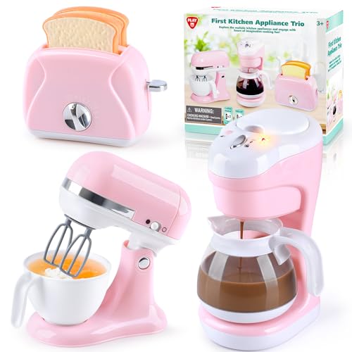 PLAY Küchengeräte Spielzeug Set, Kinderküche Zubehör Set Mit Kaffeemaschine, Mixer, Toaster, Mit Realistischen Lichtern und Geräuschen, Kindergeschenke für Mädchen und Jungen ab 3 Jahren PLAY Küchengeräte Spielzeug Set, Kinderküche Zubehör Set Mit Kaffeemaschine, Mixer, Toaster, Mit Realistischen Lichtern und Geräuschen, Kindergeschenke für Mädchen und Jungen ab 3 Jahren von PLAY