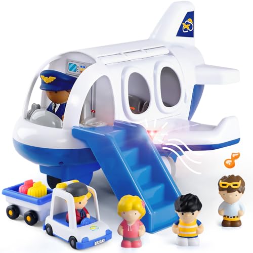 PLAY Reise Flugzeug Spielzeug Set, Kinder Flugzeug Spielzeug mit Gepäckwagen, Charakterpuppen, Realistische Geräusche & Lichter, Airplane Toy Set für Kinder Jungen Mädchen Geschenke Geburtstag PLAY Reise Flugzeug Spielzeug Set, Kinder Flugzeug Spielzeug mit Gepäckwagen, Charakterpuppen, Realistische Geräusche & Lichter, Airplane Toy Set für Kinder Jungen Mädchen Geschenke Geburtstag von PLAY