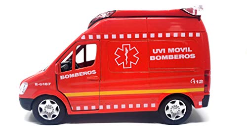 PLAYJOCS GT-8049 FURGON Feuerwehr, Metallfahrzeug, Spielzeug für Kinder und Sammler. von PLAYJOCS