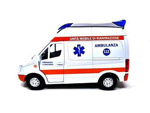 PLAYJOCS GT-8177 Italienischer Krankenwagen, Metallauto, Spielzeug für Kinder und Sammler. von PLAYJOCS