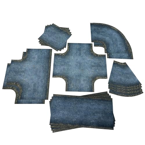 Alte Asphaltstraßen - Anti-Rutsch-Gewebe 2D Straßenset (Breite 16,2 cm / 6,3") von PLAYMATS