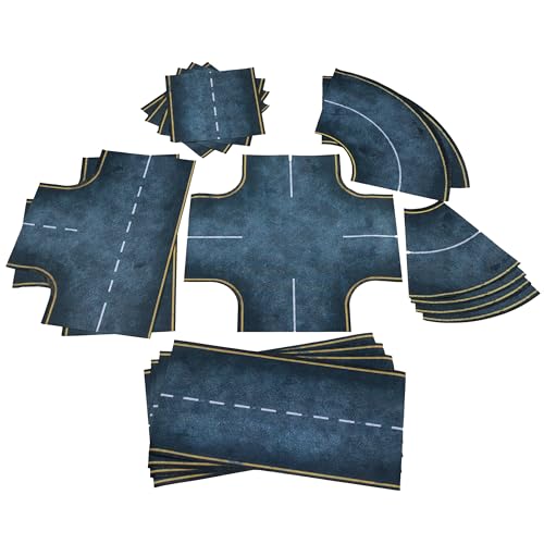 Asphaltstraßen - rutschfestes Gewebe 2D Straßenset (Breite 16,2 cm / 6,3") von PLAYMATS