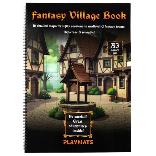 Fantasy Adventures Buch - A3 RPG Buch mit 14 detaillierten Karten - hexagonales Raster von PLAYMATS