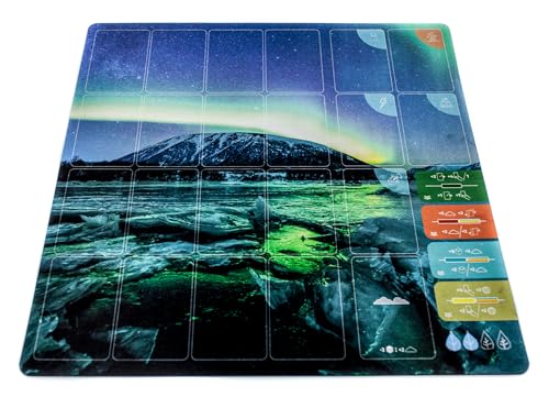 Erde - Spielbrett 38x38cm - Gummimatte für Brettspiel - Polarlicht von PLAYMATS