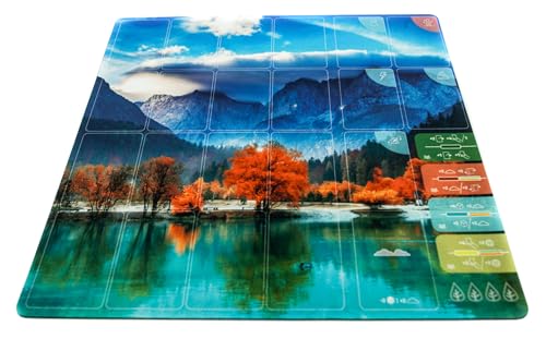 Erde - Spielbrett 38x38cm - Gummimatte für Brettspiel - See von PLAYMATS