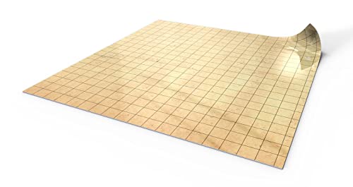 Trocken abwischbare Rollenspielmatte 50x50cm mit quadratischem Raster - trocken abwischbare Kampfmatte für Rollenspiele, Dungeons and Dragons (D&D), Pathfinder - Einfarbiges Papyrus von PLAYMATS