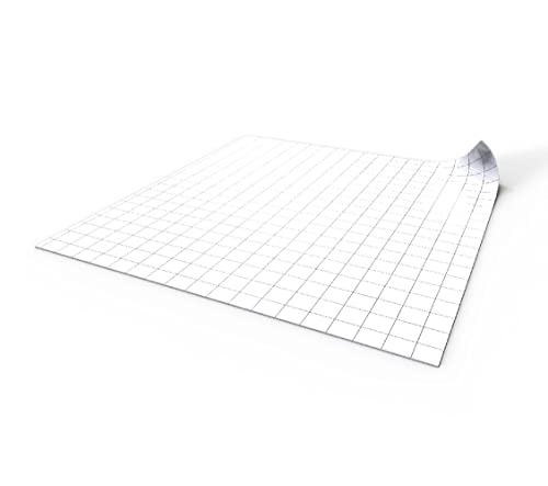 Trocken abwischbare Rollenspielmatte 50x50cm mit quadratischem Raster - trocken abwischbare Kampfmatte für Rollenspiele, Dungeons and Dragons (D&D), Pathfinder - Weiß von PLAYMATS