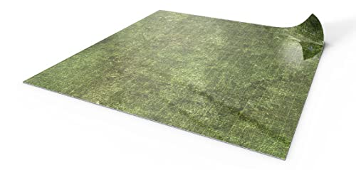 PLAYMATS Trockenlöschmatte RPG 80x80cm mit Gitter - trocken abwischbare Kampfmatte für Rollenspiele, Dungeons and Dragons (D&D), Pathfinder - Gras (quadratisch) von PLAYMATS