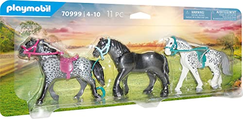 PLAYMOBIL 70999 3 Pferde: Friese, Knabstrupper & Andalusier, ab 4 Jahren von PLAYMOBIL