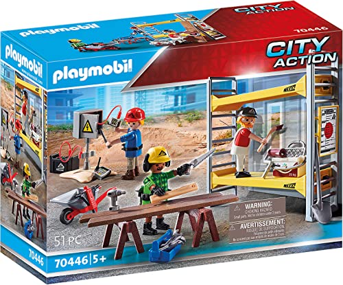 PLAYMOBIL City Action 70446 Construction Scaffold, with 2 platforms to be placed anywhere between the rungs of the scaffolding, Toy for Children Ages 5+ von PLAYMOBIL