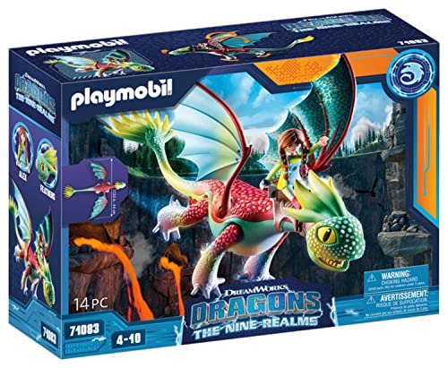 PLAYMOBIL DreamWorks Dragons 71083 Dragons: The Nine Realms - Feathers & Alex, Dragons-Figur und Spielzeug-Drache, Spielzeug für Kinder ab 4 Jahren von PLAYMOBIL