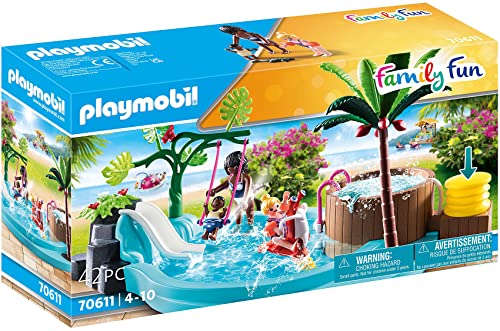 PLAYMOBIL Family Fun 70611 Kinderbecken mit Whirlpool, Zum Bespielen mit Wasser, Ab 4 Jahren von PLAYMOBIL