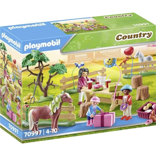 PLAYMOBIL Country 70997 Kindergeburtstag auf dem Ponyhof, Spielzeug für Kinder ab 4 Jahren von PLAYMOBIL