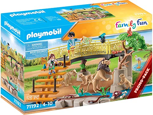 PLAYMOBIL Family Fun 71192 Löwen im Freigehege, Mit 4 Löwen als Spielzeugtiere, Spielzeug für Kinder ab 4 Jahren von PLAYMOBIL
