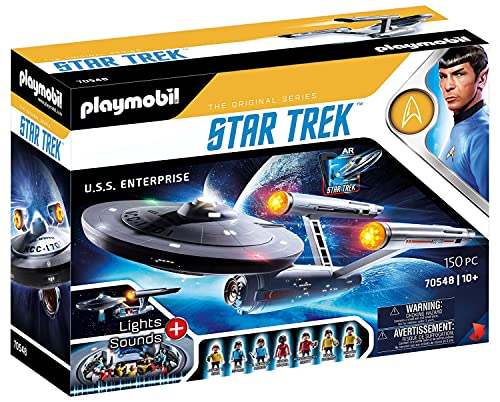 PLAYMOBIL Star Trek 70548 U.S.S. Enterprise NCC-1701, Mit AR-APP, Lichteffekten und Original-Sounds, 10-99 Jahre von PLAYMOBIL