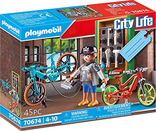PLAYMOBIL City Life 70674 Geschenkset 'E-Bike-Werkstatt', ab 4 Jahren von PLAYMOBIL