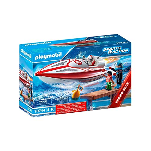 PLAYMOBIL Sports & Action 70744 Speedboot mit Unterwassermotor, Schwimmfähig, Ab 4 Jahren von PLAYMOBIL