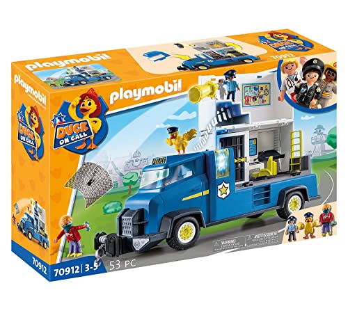 PLAYMOBIL Duck ON Call 70912 Polizei Truck mit Zentrale, Licht und Sound, Spielzeug für Kinder ab 3 Jahren von PLAYMOBIL