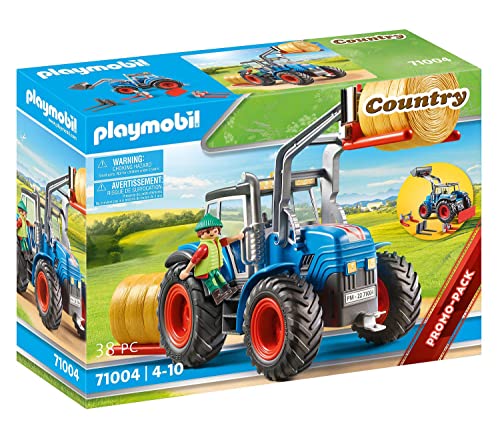 PLAYMOBIL Country 71004 Großer Traktor mit Zubehör und Anhängerkupplung, Spielzeug für Kinder ab 4 Jahren von PLAYMOBIL
