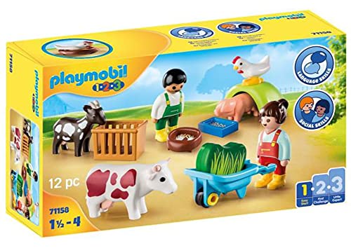 PLAYMOBIL 1.2.3 71158 Spielspaß auf dem Bauernhof, Lernspielzeug & Motorikspielzeug für Kleinkinder, Erstes Spielzeug für Kinder ab 1,5 bis 4 Jahre von PLAYMOBIL
