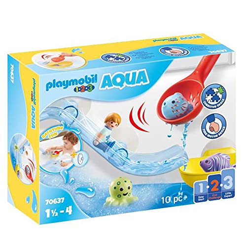 PLAYMOBIL 1.2.3 Aqua 70637 Fangspaß mit Meerestierchen, Badewannenspielzeug für Kleinkinder, Mit schwimmfähigen Fischen, Erstes Spielzeug für Kinder ab 1,5 bis 4 Jahre von PLAYMOBIL