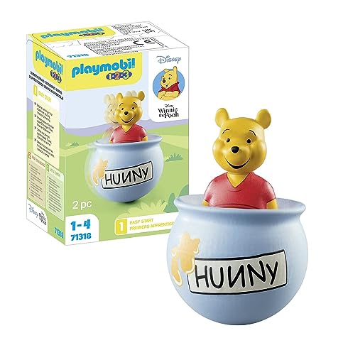PLAYMOBIL 1.2.3 & Disney 71318 Winnies Stehauf-Honigtopf, Winnie Puuh, Lernspielzeug für Kleinkinder, Spielzeug für Kinder ab 12 Monaten von PLAYMOBIL