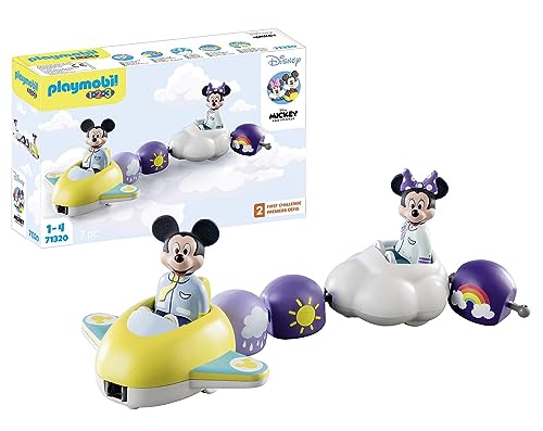 PLAYMOBIL 1.2.3 & Disney 71320 Mickys & Minnies Wolkenflug, Micky Maus, Lernspielzeug für Kleinkinder, Spielzeug für Kinder ab 12 Monaten von PLAYMOBIL