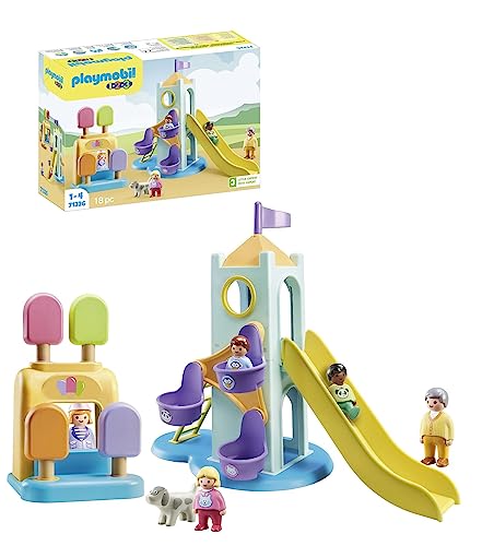 PLAYMOBIL 1.2.3: 71326 Erlebnisturm mit Eisstand, Lernspielzeug für Kleinkinder, Spielzeug für Kinder ab 12 Monaten von PLAYMOBIL