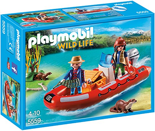 PLAYMOBIL Wild Life 5559 Schlauchboot mit Wilderern, Ab 4 Jahren von PLAYMOBIL