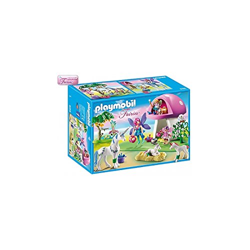 PLAYMOBIL Fairies 6055 Feenwäldchen mit Einhornplfege inkl. Feen, Einhörnern und Zubehör, ab 4 Jahren von PLAYMOBIL