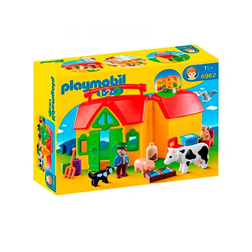 PLAYMOBIL 1.2.3 6962 Mein Mitnehm-Bauernhof mit Tieren und Futter, mit Tragegriff zum Zuklappen und Mitnehmen, ab 1,5 Jahren PLAYMOBIL 1.2.3 6962 Mein Mitnehm-Bauernhof mit Tieren und Futter, mit Tragegriff zum Zuklappen und Mitnehmen, ab 1,5 Jahren von PLAYMOBIL