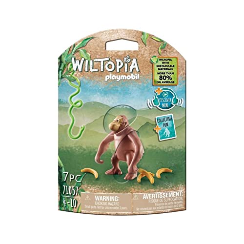 PLAYMOBIL WILTOPIA 71057 Orang-Utan aus nachhaltigem Material inklusive vielen Zubehör und Tier-Sammelkarte mit QR-Code und spannenden Audio-Content, ab 4 Jahren, Multi von PLAYMOBIL