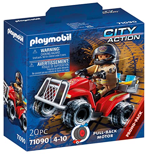 PLAYMOBIL City Action 71090 Feuerwehr-Speed Quad mit Rückzugsmotor, Spielzeug für Kinder ab 4 Jahren von PLAYMOBIL