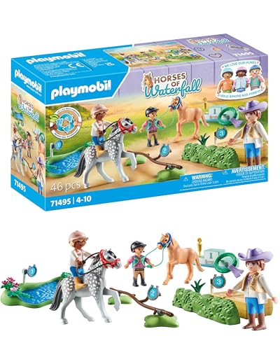 PLAYMOBIL Horses of Waterfall 71495 Ponyturnier, spannende Wettkämpfe für kleine Champions, mit umfangreichem Zubehör, detailreiches Spielzeug für Kinder ab 4 Jahren von PLAYMOBIL