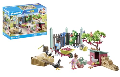 PLAYMOBIL myLife 71510 Kleine Hühnerfarm im Tiny House Garten, vielfältiger Hof mit Tieren und Accessoires, spielerisches Kennenlernen der Umwelt, nachhaltiges Spielzeug für Kinder ab 4 Jahren von PLAYMOBIL